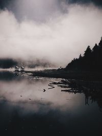 Reflection of clouds in lake