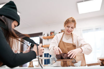 Young woman working