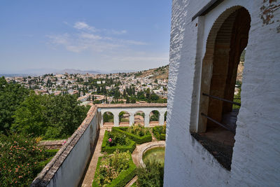 View of the alhambra and granada in spain
