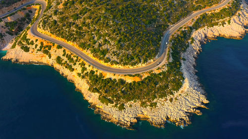 High angle view of road