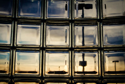 Full frame shot of glass window in building