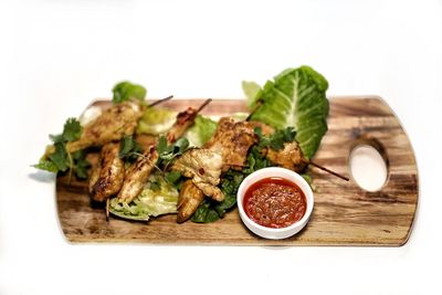 Close-up of food in plate on table