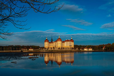 Reflection of building in lake