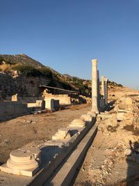 Old building against clear blue sky