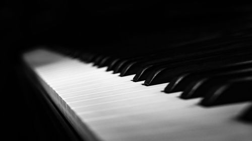 Close-up of piano keys