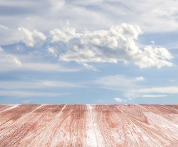 Scenic view of land against cloudy sky