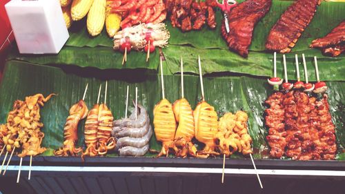 Full frame of food for sale