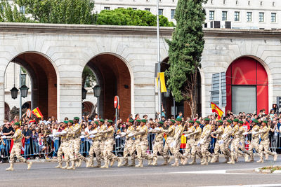 Group of people in front of building