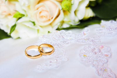 Close-up of wedding rings