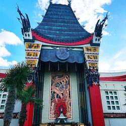 Low angle view of temple against sky