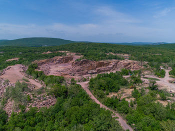 High angle view of landscape against sky