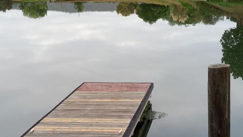 Reflection of built structure in water