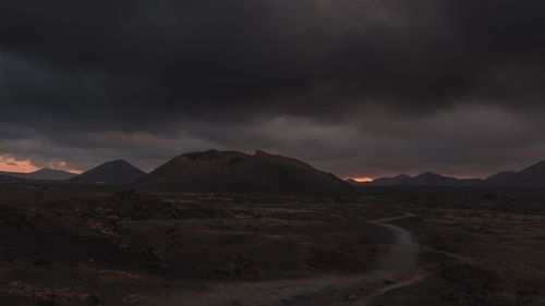 Scenic view of landscape against sky during sunset