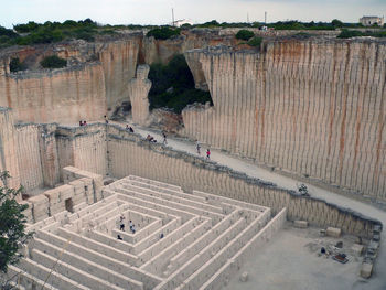 High angle view of built structure