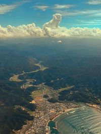 Aerial view of landscape against sky