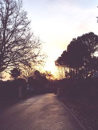 Empty road at sunset