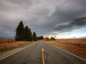 Road on grass field