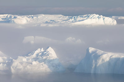 Scenic view of snowcapped mountains