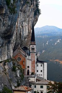 View of madonna della corona church at italy