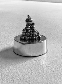 Stack of pebbles on table