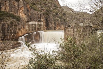 Water flowing in dam
