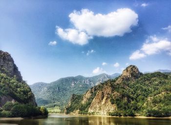 Scenic view of mountains against sky