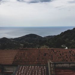 High angle view of sea against sky