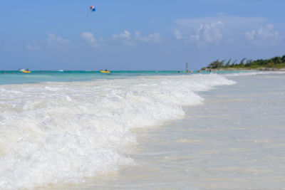 Scenic view of beach against sky