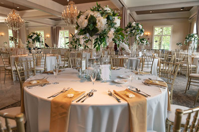 Place setting in restaurant