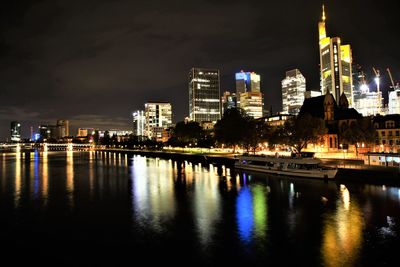 Illuminated city at night