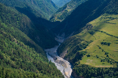High angle view of valley