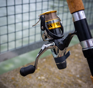 High angle view of bicycle wheel