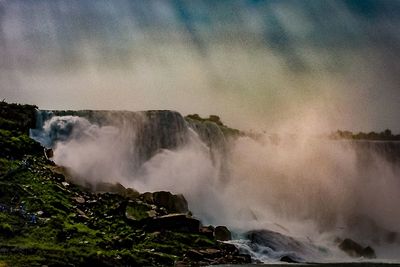 Scenic view of waterfall