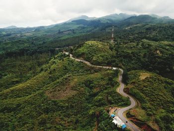 High angle view of landscape against sky