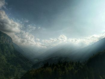 Scenic view of mountains against sky