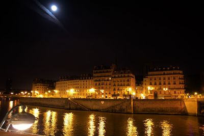 Illuminated city at night