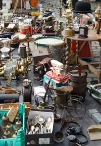 Close-up of objects for sale