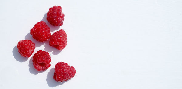 Close-up of strawberry against white background