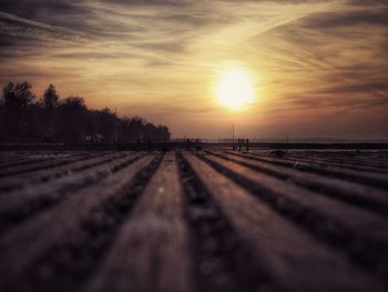 Scenic view of landscape at sunset