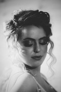 Close-up portrait of young woman