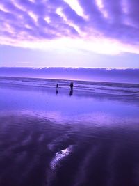 Scenic view of sea at sunset