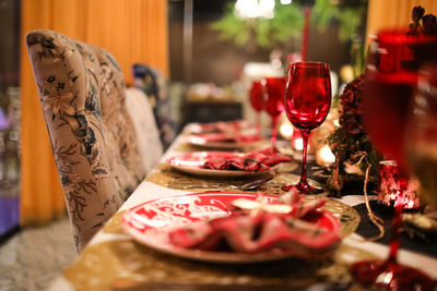 Close-up of food on table