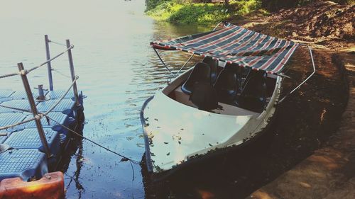 View of boats in water