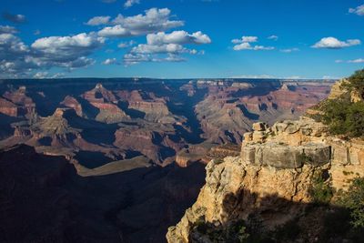 Scenic view of rock formations against sky