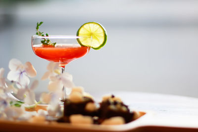 Close-up of drink on table