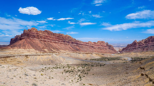 Scenic view of desert against sky