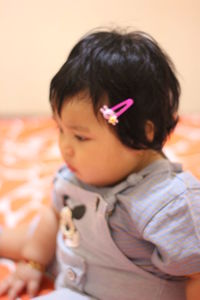 Close-up of cute baby girl