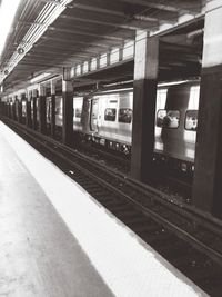 Train at railroad station platform