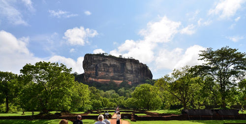 Panoramic view of rock formations against sky