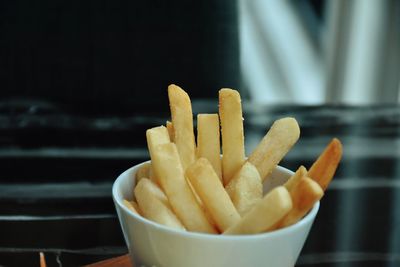 Close-up of fries on plate